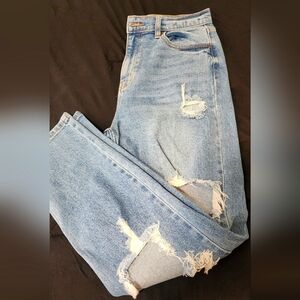 Cello Light Wash Straight Leg Ripped Jeans
